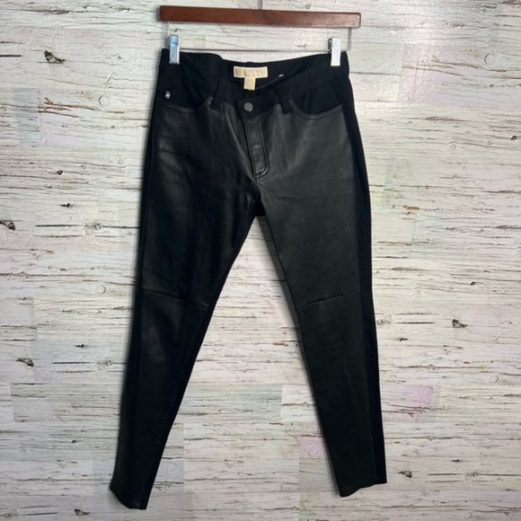 Michael Kors black faux leather pants size 6 - Picture 1 of 7